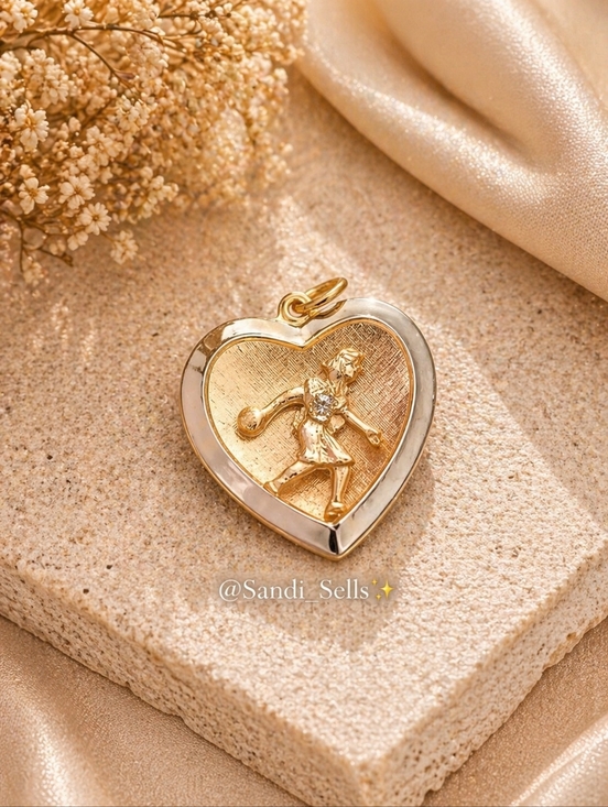 Jewelry - Vintage Heart Pendant Charm in Two-Tone Gold